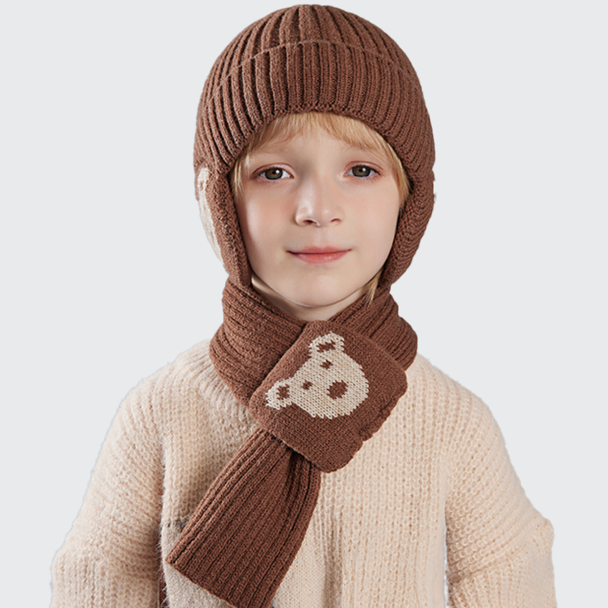Gorro e Cachecol Infantil de Inverno