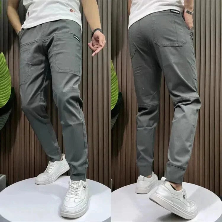 Calça Masculina Cargo Office Slim 6 Bolsos Moda Masculina - 16 A minha loja 36 Cinza