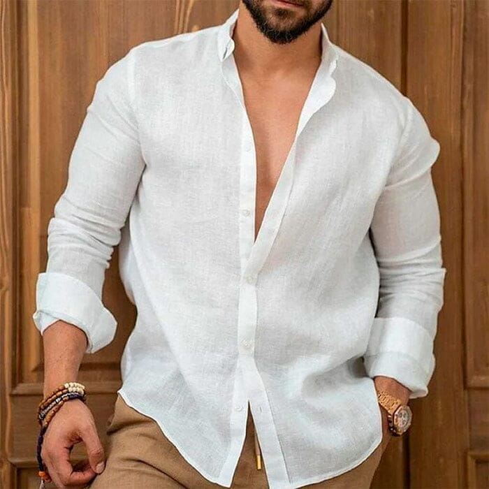 Camisa de Linho Premium Masculino MASCULINO - ROUPAS - CAMISETA 3 Dm Stores