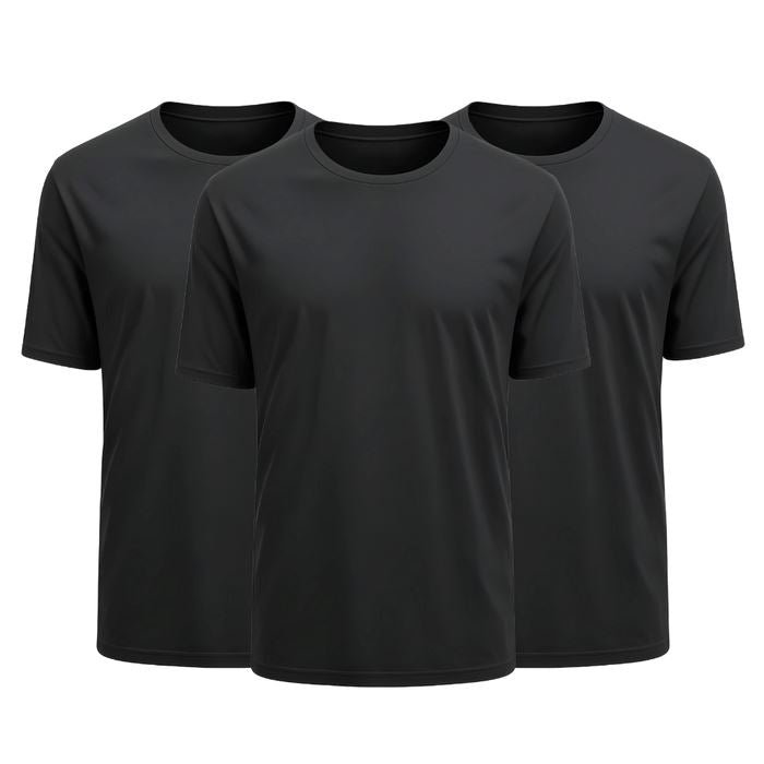 Kit 3 Camisetas Tecnológicas Modal One - Toque Gelado & Anti Odor MASCULINO - ROUPAS - CAMISETA 5 Dm Stores 3 Pretas P