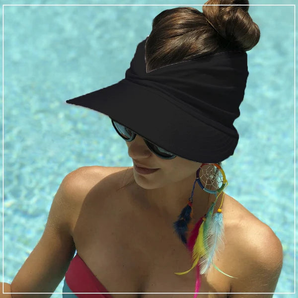 Viseira Feminina para Praia com Proteção UV - Leve 2 Pague 1 Joias & Acessórios (Viseira Feminina 1) Dm Stores Preto
