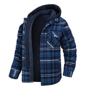 Casaco Masculino Quadriculado Para Inverno com Capuz Forro de Algodão - (Promoção de Inverno 2026)