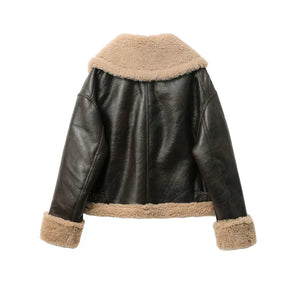 Jaqueta Feminina Curta com Forro Quente Design Dupla Face – (Promoção de Inverno 2026)