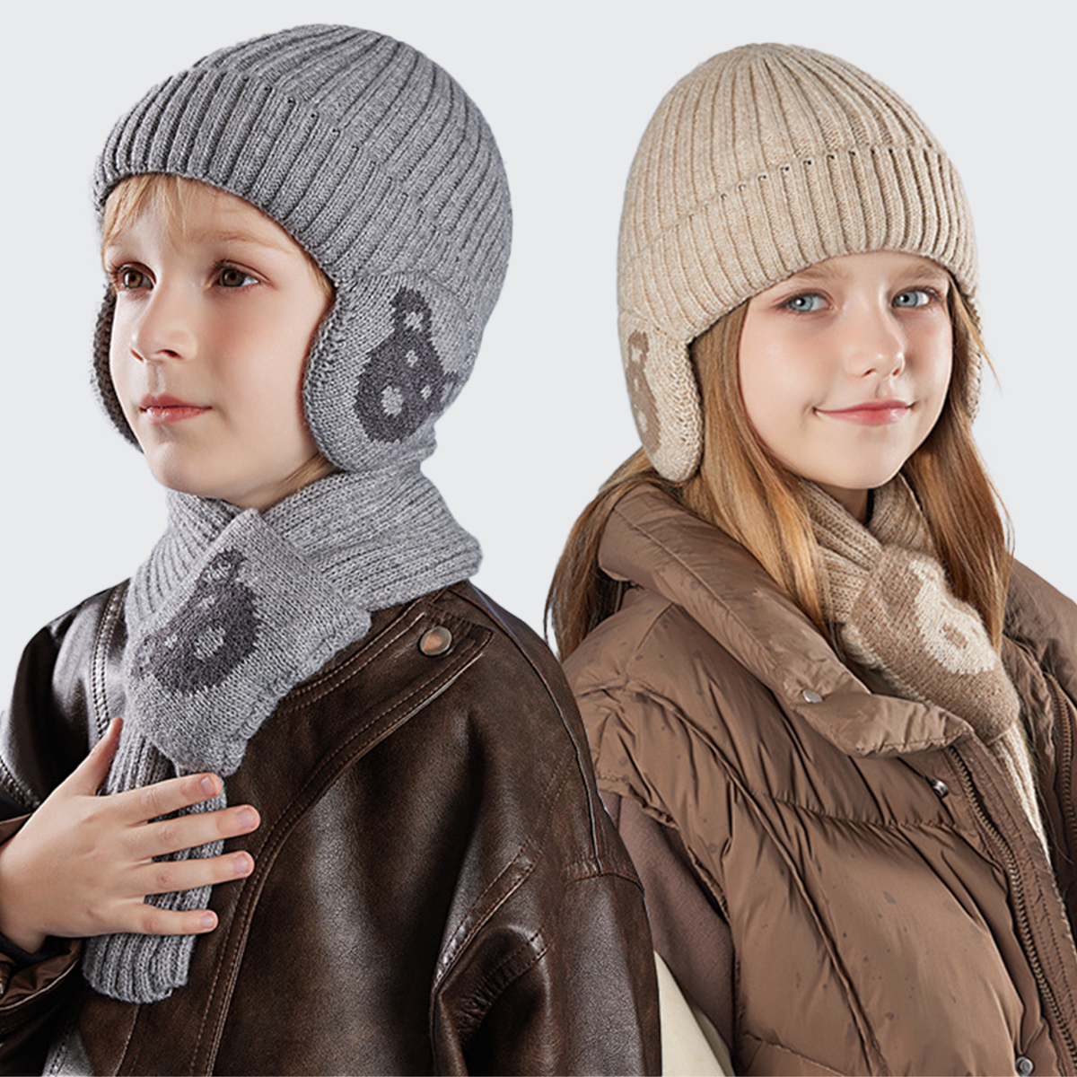Gorro e Cachecol Infantil de Inverno