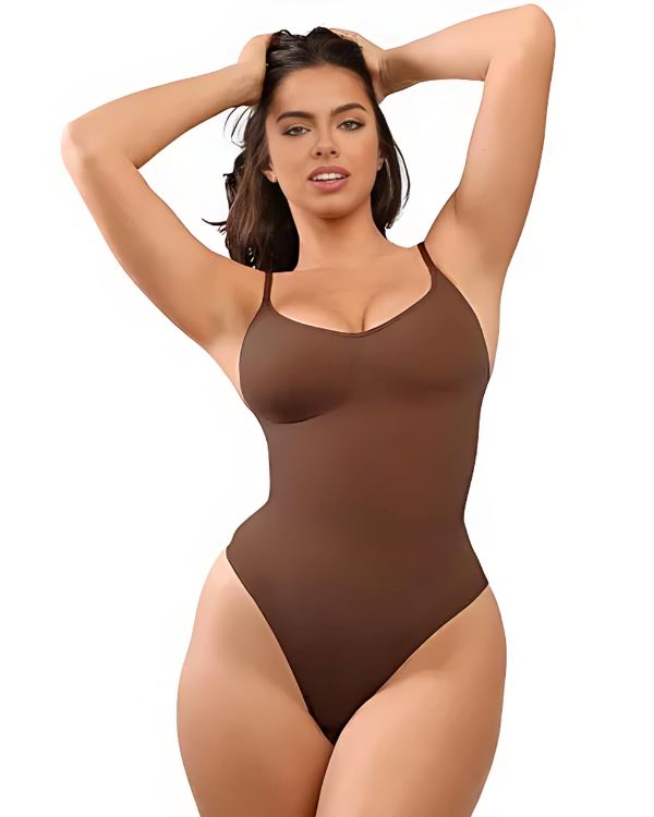 Body Modelador+ Brinde FEMININO - ROUPAS - BODY 1 Dm Stores Marrom P 