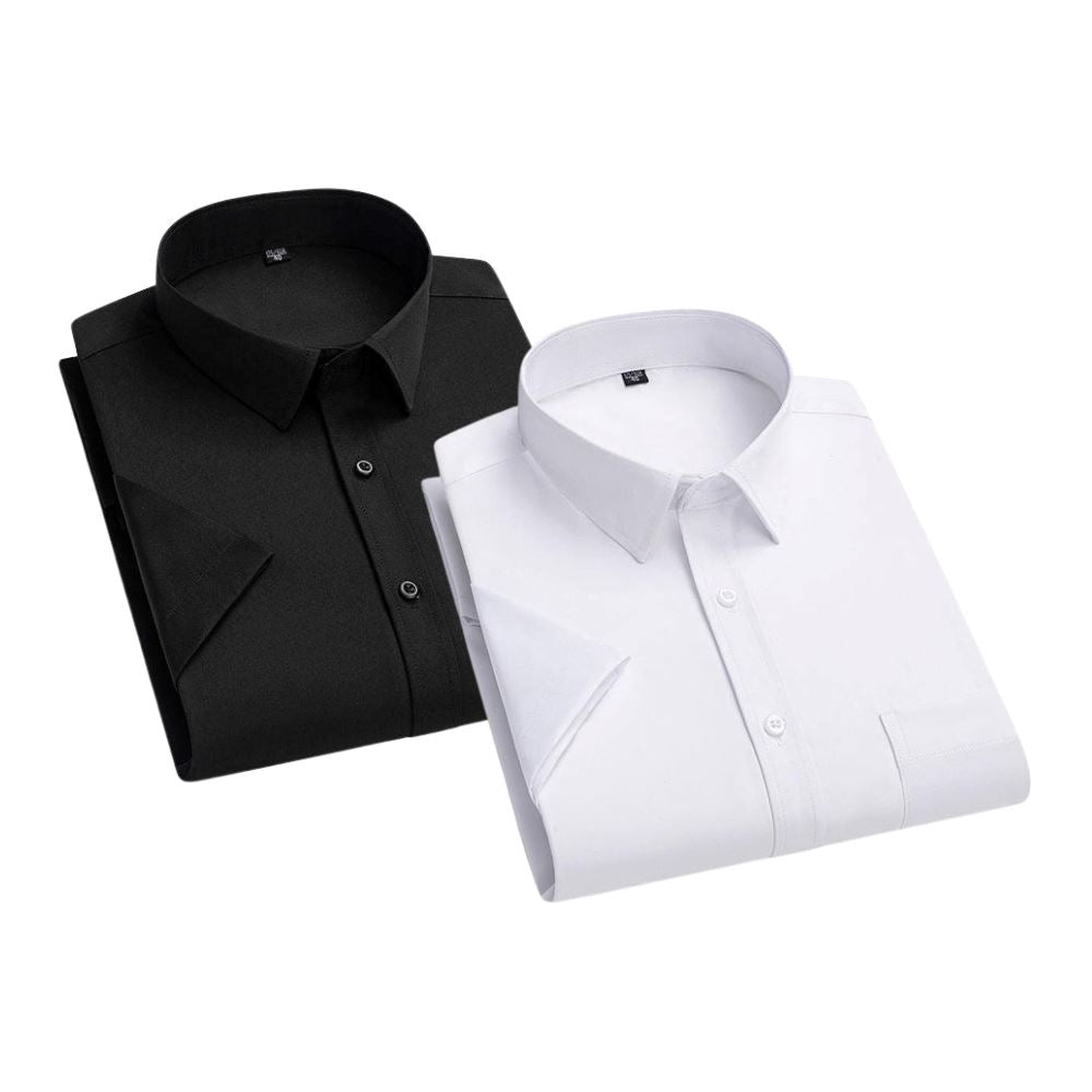 Camisa Empresarial SlimFit Premium [Pague1 Leve2] MASCULINO - ROUPAS - CAMISETA 4 Dm Stores Branco+Preto P 