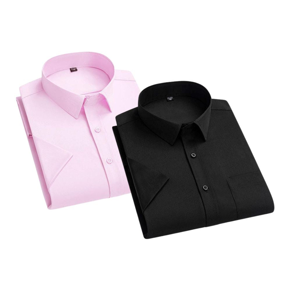 Camisa Empresarial SlimFit Premium [Pague1 Leve2] MASCULINO - ROUPAS - CAMISETA 4 Dm Stores Rosa+Preto P 