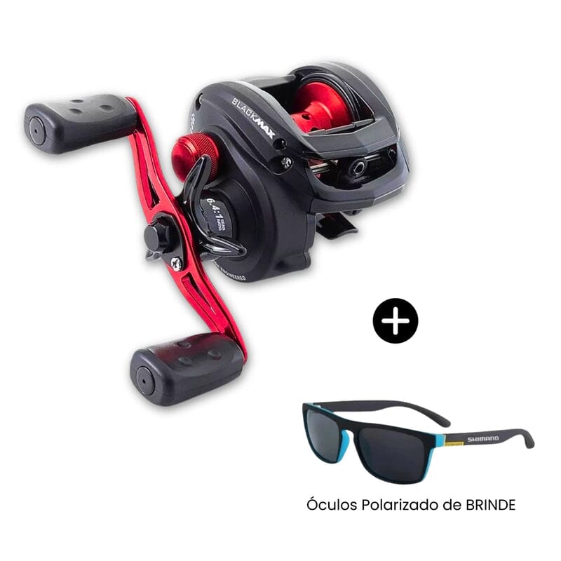 Carretilha Abu Garcia BLACK MAX3 ANTI-CABELEIRA + BRINDE ESPECIAL UNISSEX - PESCA - CARRETILHA 13 Dm Stores Direita Óculos Polarizado 