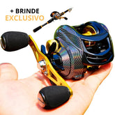 Carretilha de Pesca Linnhue + Brinde Exclusivo Esportes (Carretilha de Pesca 8) Dm Stores Mão Esquerda Vara de Pesca Telescopia 