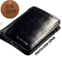 Carteira Masculina em Couro ULTRA DEFENSE - AntiFurto MASCULINO - ACESSORIOS - CARTEIRA 1 Dm Stores Preto (sem ziper) 