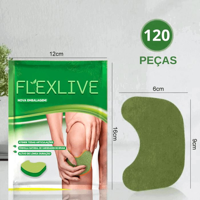 Flexlive - Adesivo de Recuperação Natural UNISSEX - SAUDE - ADESIVO PARA JOELHO 1 Dm Stores 120 Peças 