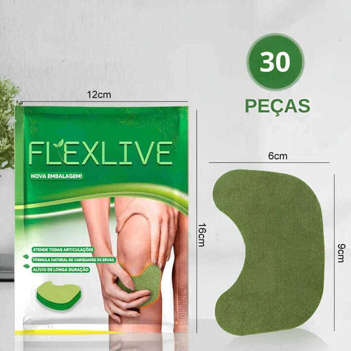 Flexlive - Adesivo de Recuperação Natural UNISSEX - SAUDE - ADESIVO PARA JOELHO 1 Dm Stores 30 Peças 