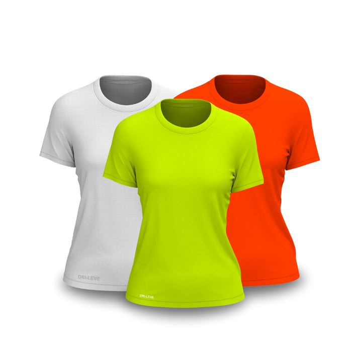 Kit 3 Camisetas Tecnológicas Femininas FitneSmart - Anti Suor FEMININO - ROUPAS - CAMISETA 3 Dm Stores Amarelo Neon - Laranja Neon - Branco P 