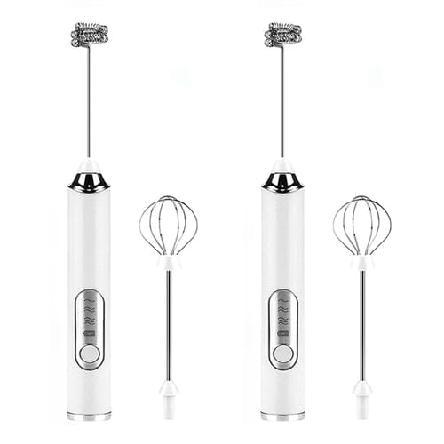 Mixer Portátil Multiuso – Batedor Elétrico para Café, Leite e Bebidas UNISSEX - COZINHA - MIXER Dm Stores Kit 2 Brancos 