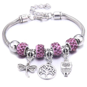 Pulseira Berloque Prata Original Joias & Acessórios (Pulseira 1) Dm Stores Rosa 