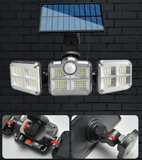 Refletor Led Solar Com 3 Cabeças 800W - EcoLight Casa (Iluminação 5) Dm Stores 